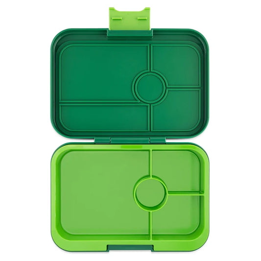 Yumbox Tapas 4-Compartment Leakproof Bento Box - Palm Green with Lime Tray