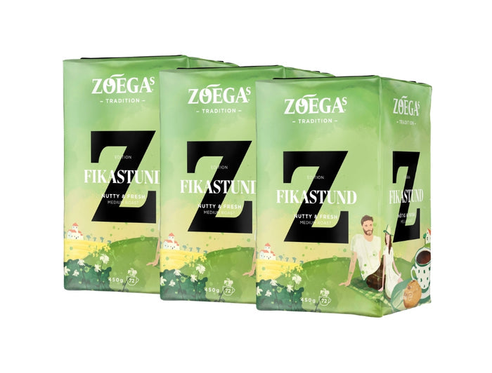 Zoégas Fikastund Ground Coffee 3 × 450g (3 × 15.87 oz) – Premium Swedish Medium Roast 100% Arabica Coffee