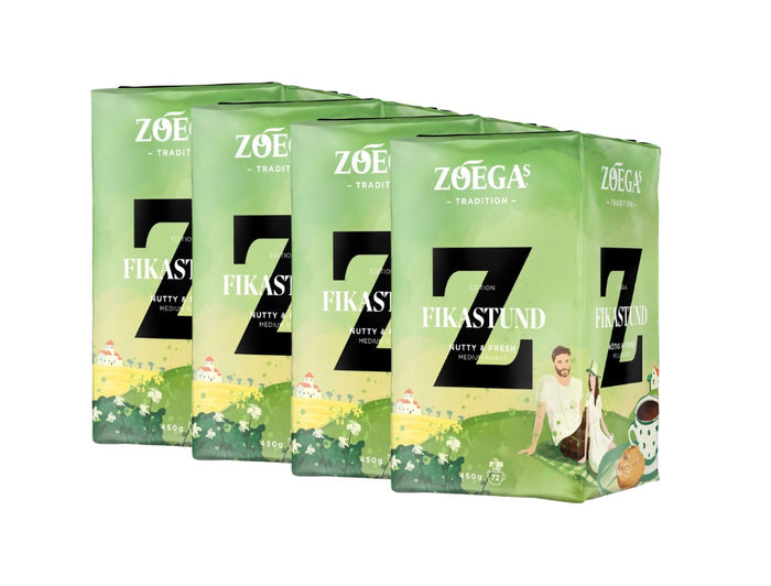 Zoégas Fikastund Ground Coffee 4 × 450g (4 × 15.87 oz) – Premium Swedish Medium Roast 100% Arabica Coffee