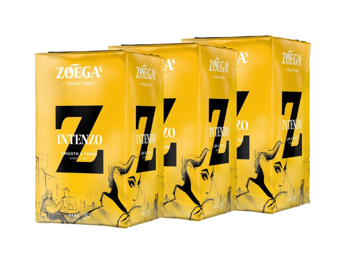 Zoégas Intenzo Ground Coffee 3 × 450g (3 × 15.87 oz) – Premium Swedish Dark Roast 100% High-Grown Arabica Coffee